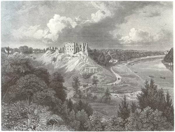 PĒRSES ieteka, aiz drupām tālumā vidū Krievkalns, "Likteņdārzs". Stefenhāgens 1866