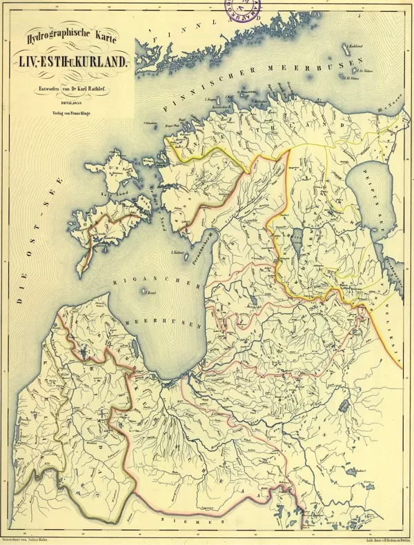 1852. gada hirografisko rajonu karte