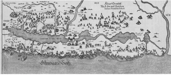 Liepājas ezera apkārtne 1636. gadā